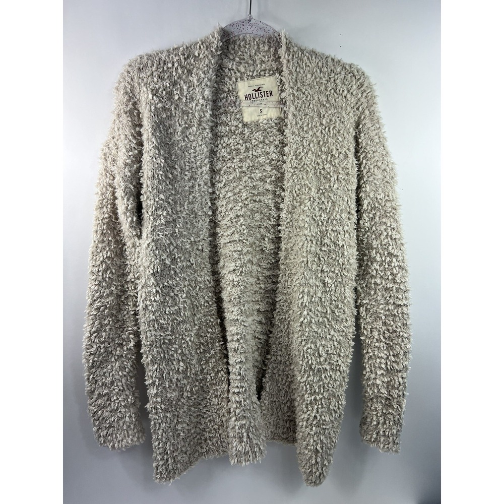 Hollister Sweater Women's‎ Sz S Beige Wrap Cardigan Open Front Knit Long Sleeves